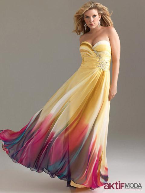 Büyük Beden Kır Düğünü Elbise Modeli