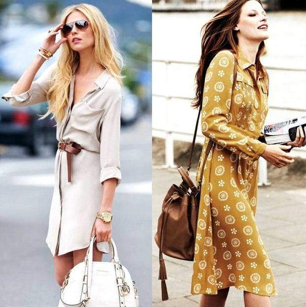 gomlek elbise kombinleri 2015 - Yeni Trend Gömlek Elbise Modelleri