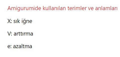 Amigurumi Kısaltmalar
