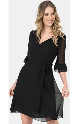 T&uuml;l Detaylı Ofis Elbisesi - Ofis İ&ccedil;in Yazlık Elbise Modelleri