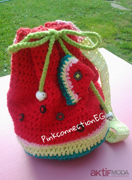 Amigurumi Karpuz File Çanta