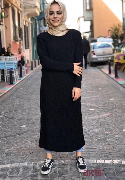 Tesettür Triko Elbise Kombinleri 2023