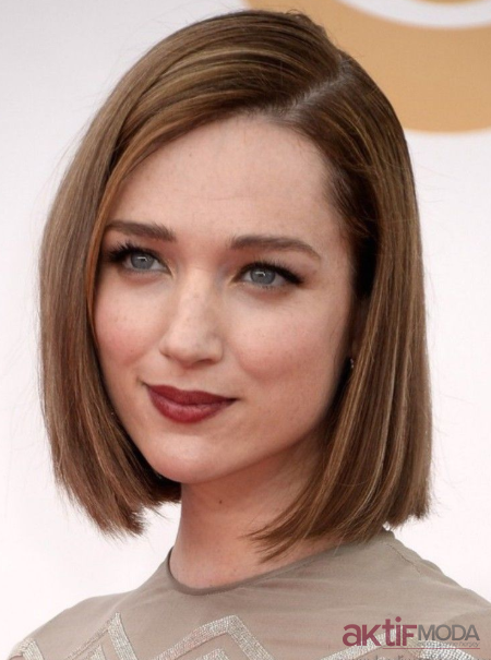 Düz Küt Saç Modelleri
