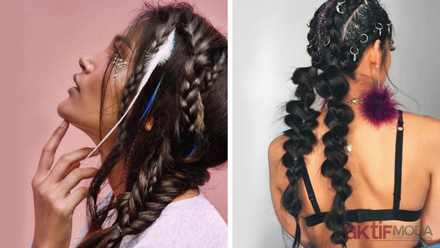 Modern Saç Örgüsü Kombinleri