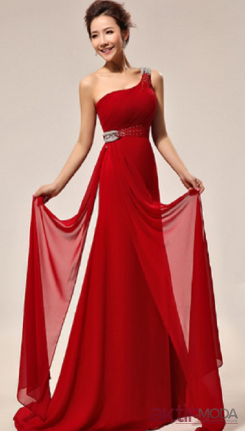 Omuz Askılı Abiye Elbise Modelleri