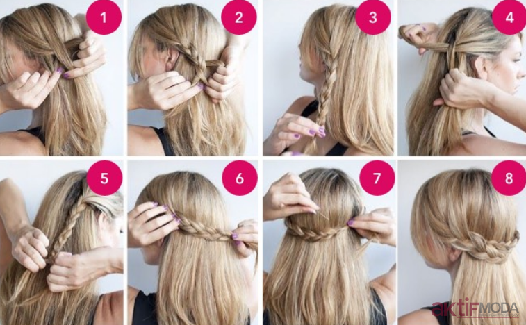 2019 Yarım Saç Örgüsü Modelleri