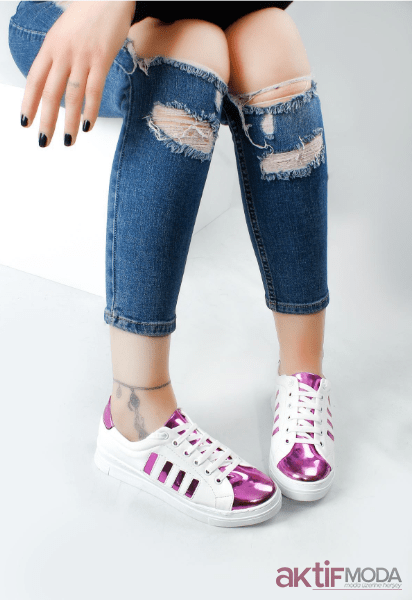 2020 Kadın Parlak Spor Ayakkabı Modelleri