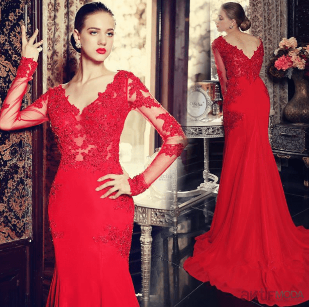 Kırmızı Dantel Abiye Elbise Modelleri 2019 - Dantel Abiye Modelleri: &Ouml;zel Geceler İ&ccedil;in M&uuml;kemmel Se&ccedil;im
