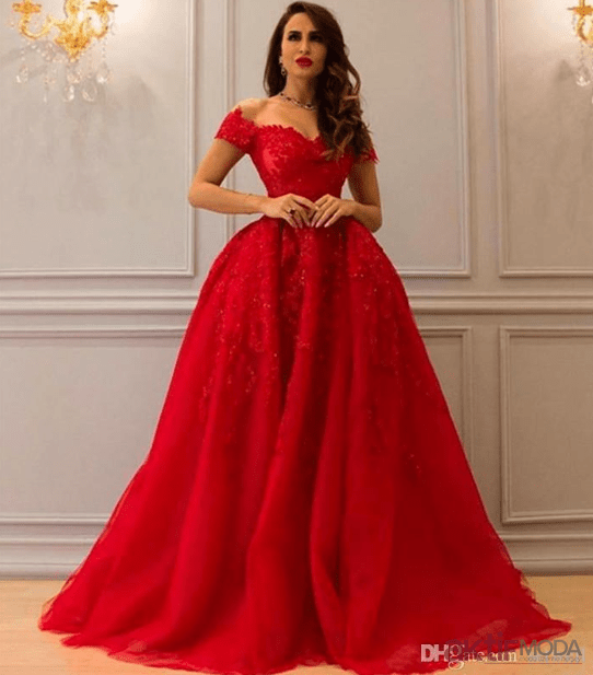 Kabarık Kırmızı Abiye Elbise Modelleri 2022
