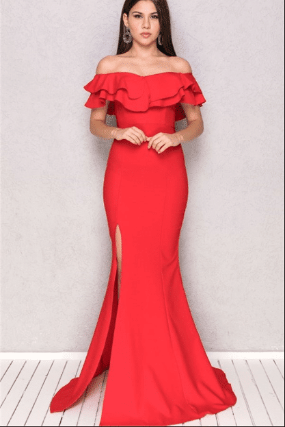Balık Kırmızı Abiye Elbise Modelleri 2020