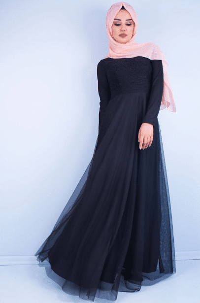 Lacivert Tüllü Abiye Elbise Modelleri 2020