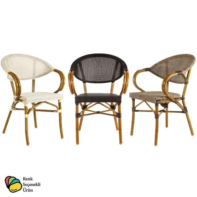 aluminyum bambu rattan sandalye f44cd - Dış Mekan Alüminyum Rattan Sandalye Modelleri